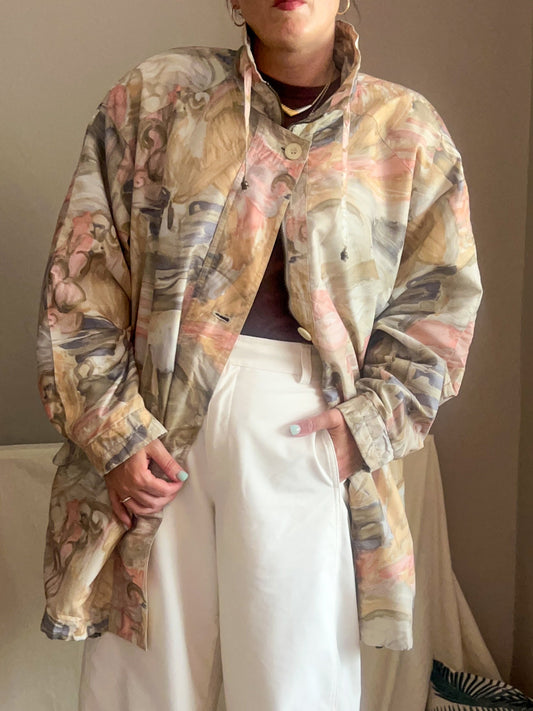 Vintage Abstract Print Jacket, fits up to size 20