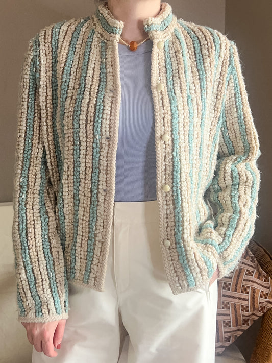 Vintage Yarell Chunky Boucle Knit Cardi, size 10-14