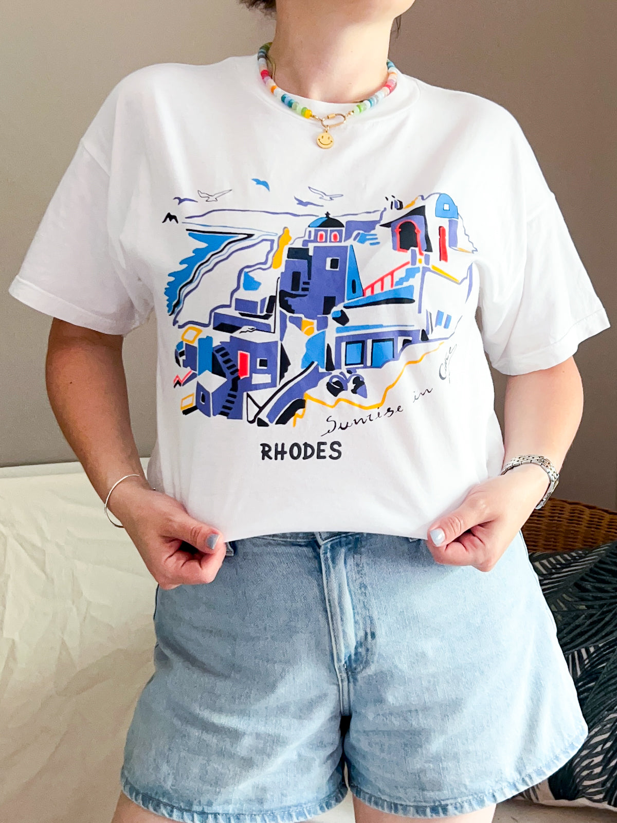 Vintage Sunrise In Greece Tshirt - approx Size 10-14