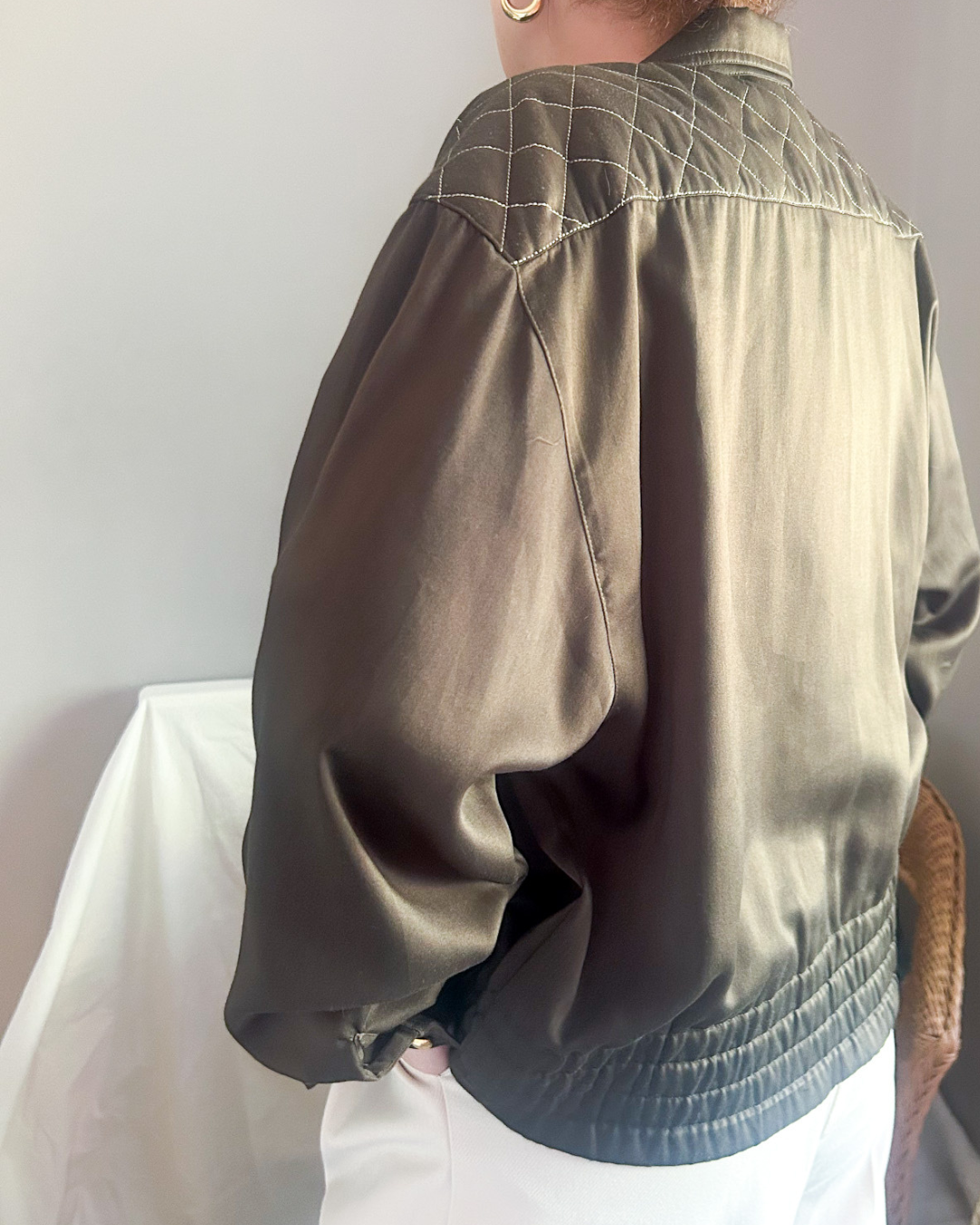 Vintage 70s-80s Dark Olive Shirt/Jacket, approx Size 10-14