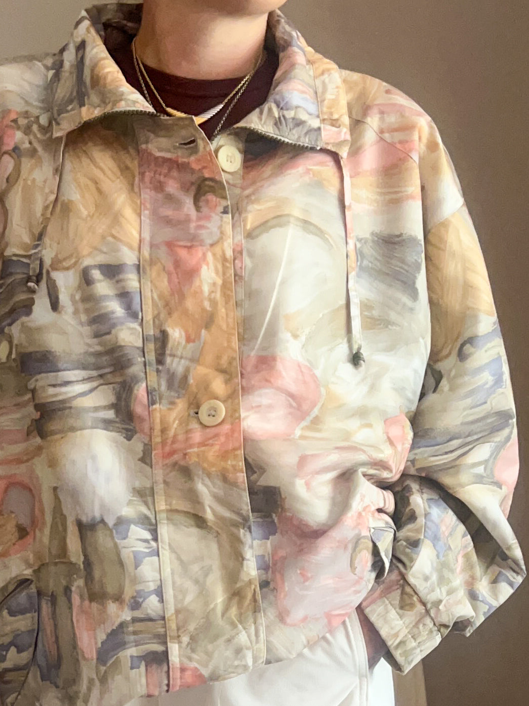 Vintage Abstract Print Jacket, fits up to size 20