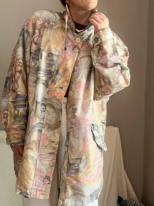 Vintage Abstract Print Jacket, fits up to size 20