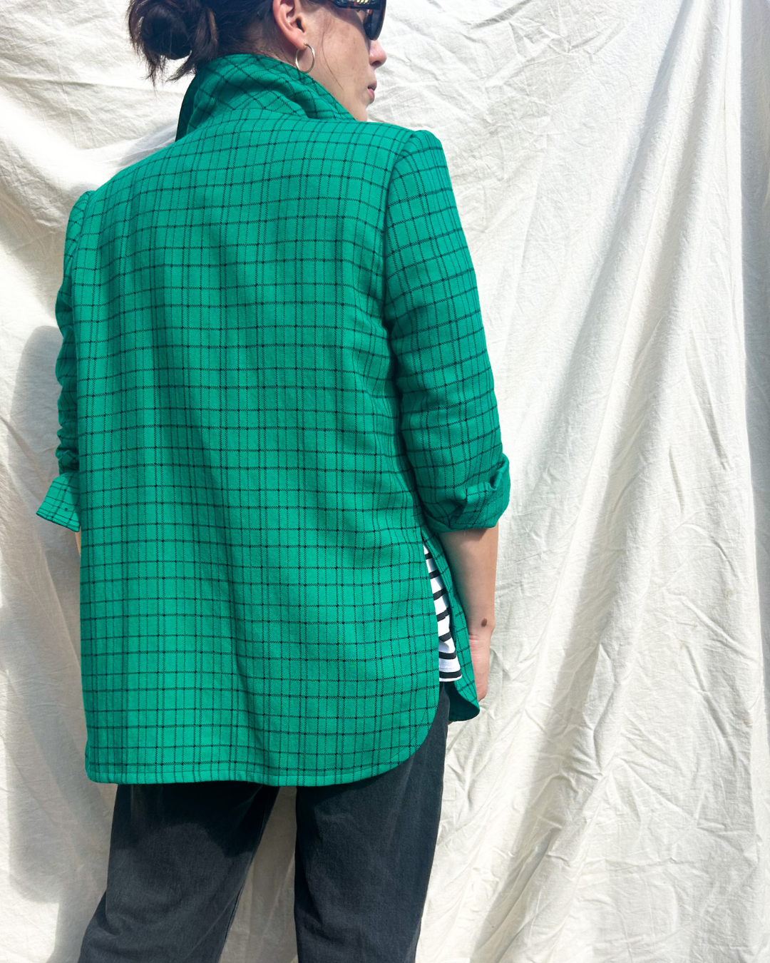 Vintage Graphic Check Jacket, approx size 10-12