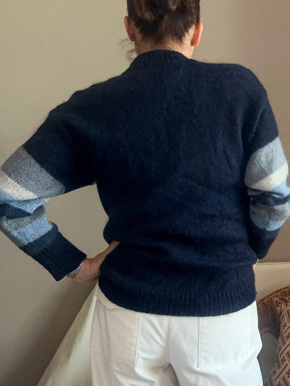 Vintage Abstract Knit Cardigan, size 8-12