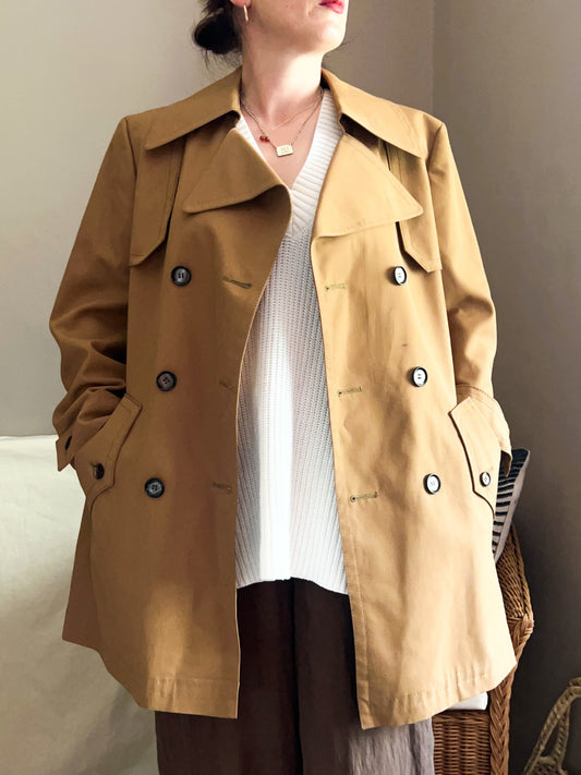 Vintage Norwegian Mid Length Trench, seems unworn, approx size 12