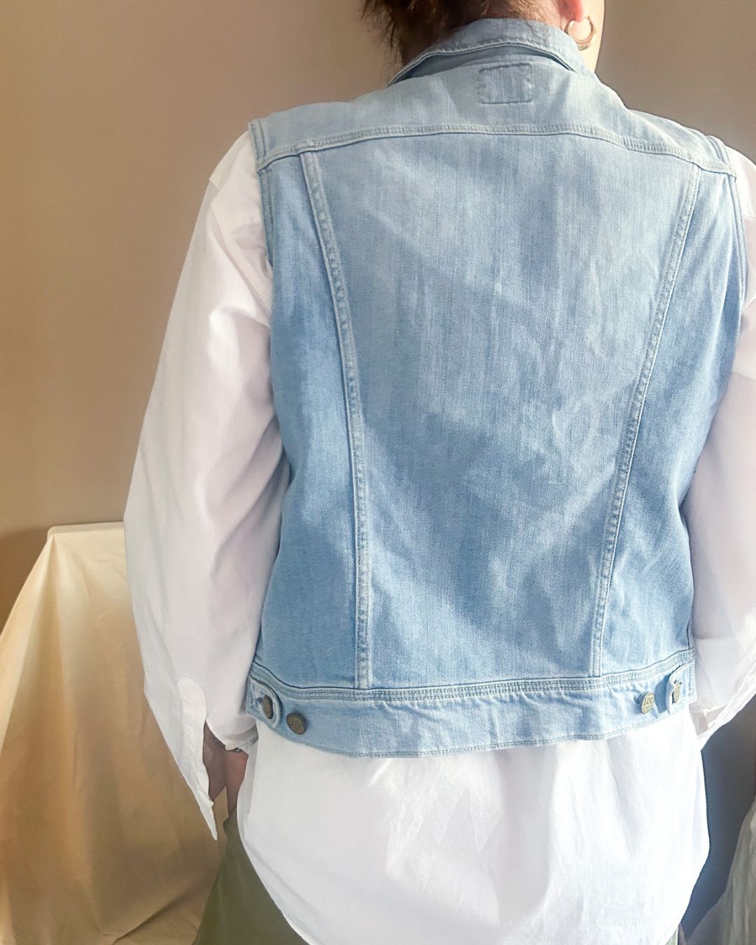 Y2k Era Lee Sleeveless Denim Vest, approx size 8-10