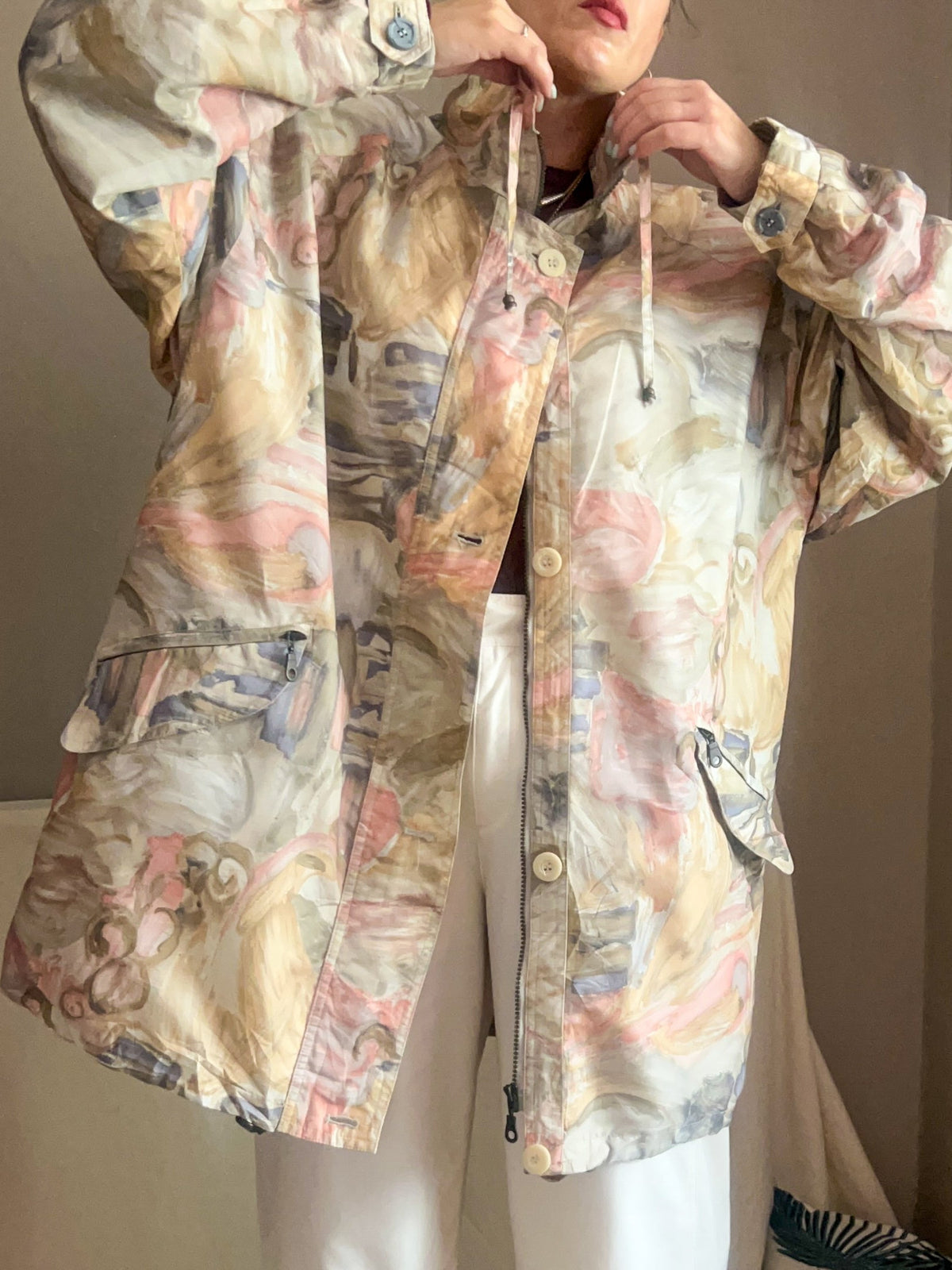 Vintage Abstract Print Jacket, fits up to size 20
