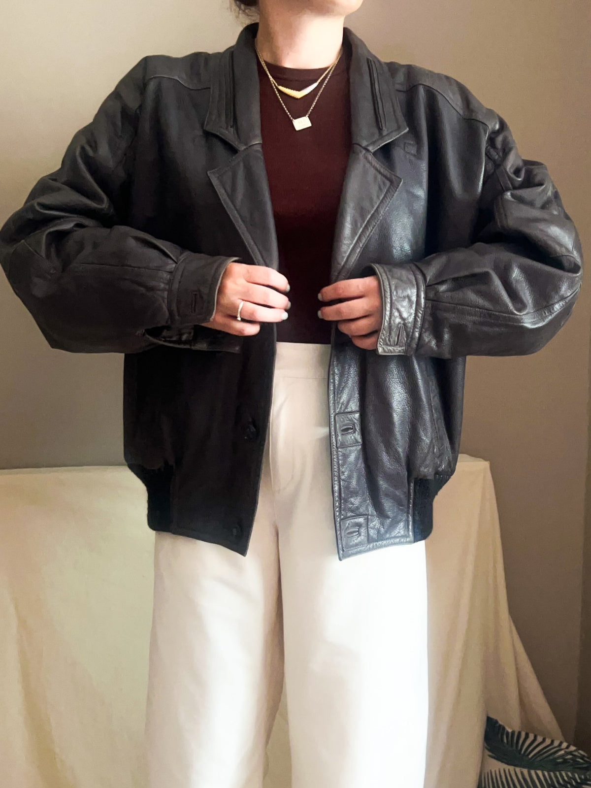 Vintage Italian Leather Jacket, approx size 12-16