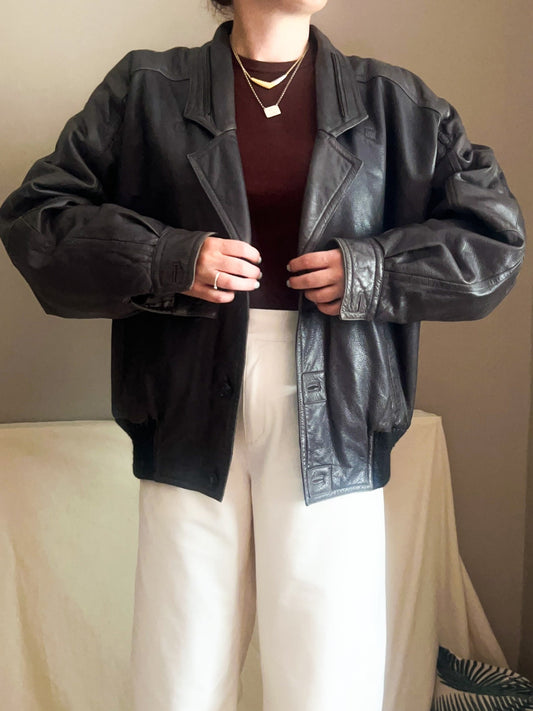 Vintage Italian Leather Jacket, approx size 12-16