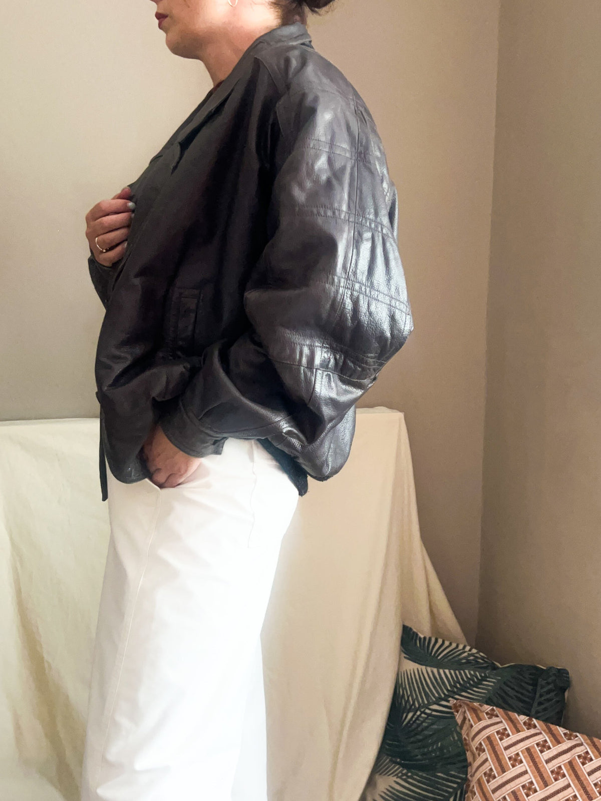 Vintage Italian Leather Jacket, approx size 12-16