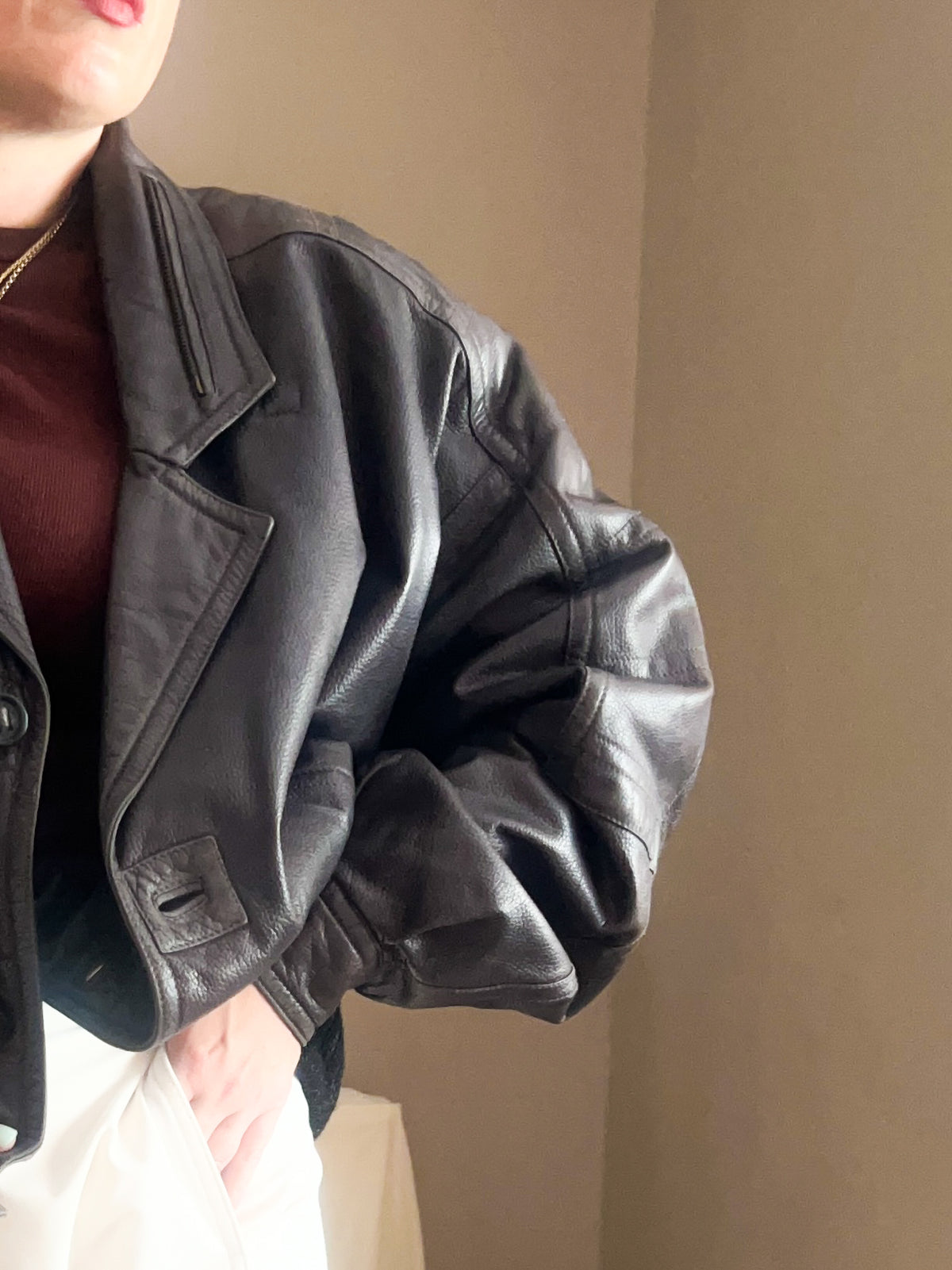 Vintage Italian Leather Jacket, approx size 12-16
