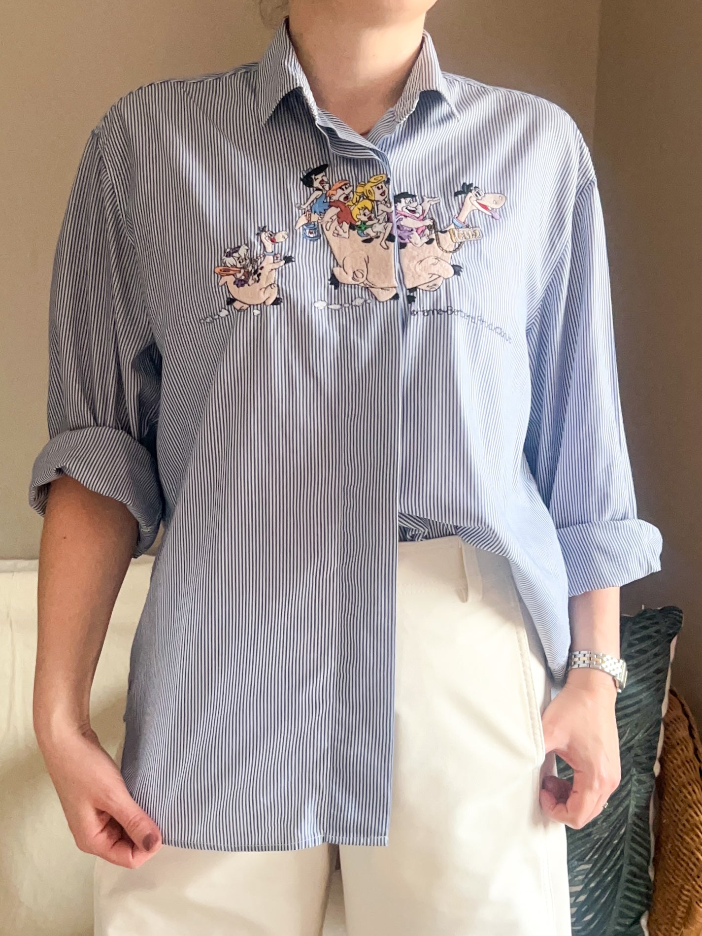 Vintage Flintstones Applique Shirt, approx Size 10-12