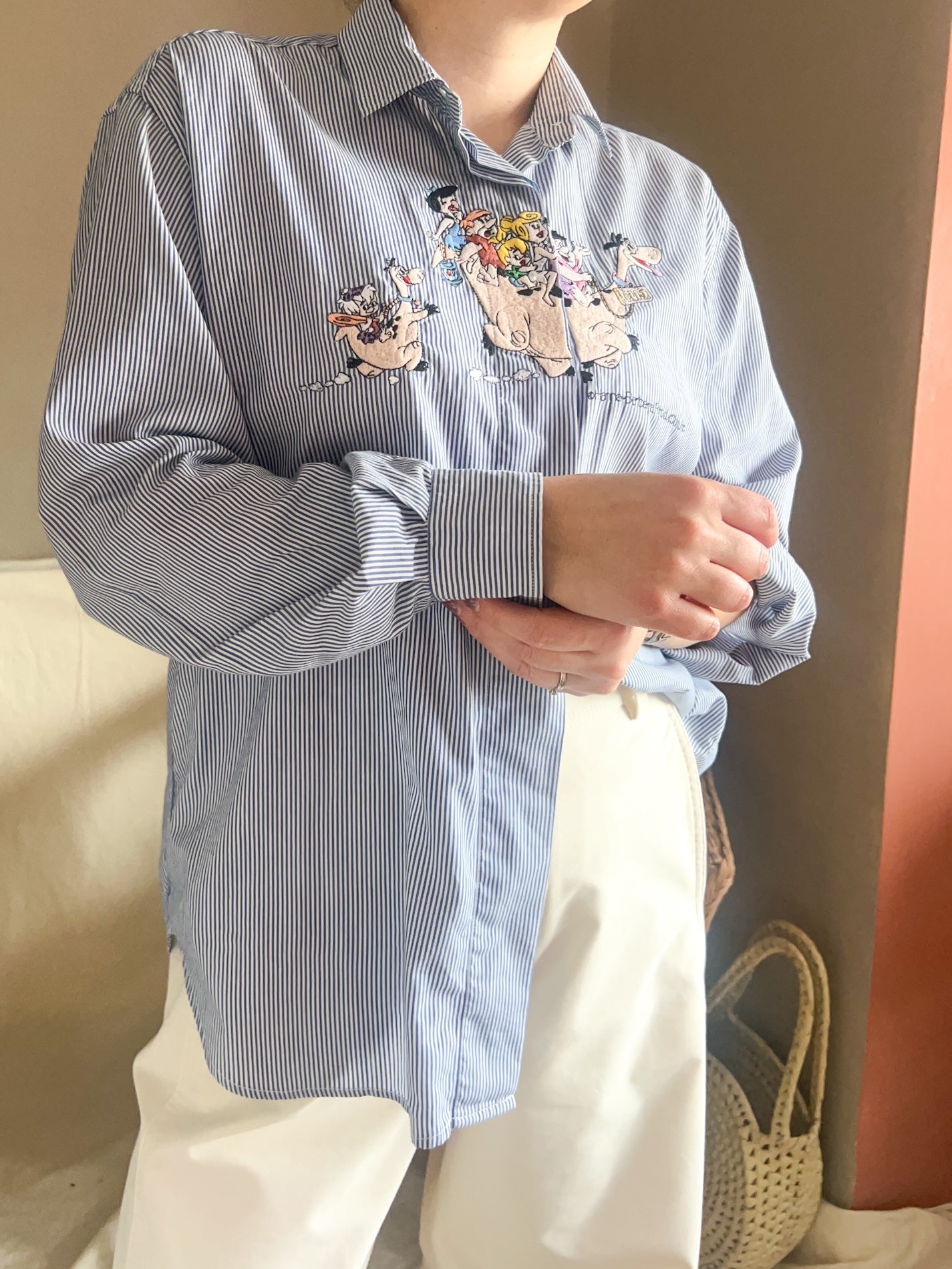 Vintage Flintstones Applique Shirt, approx Size 10-12