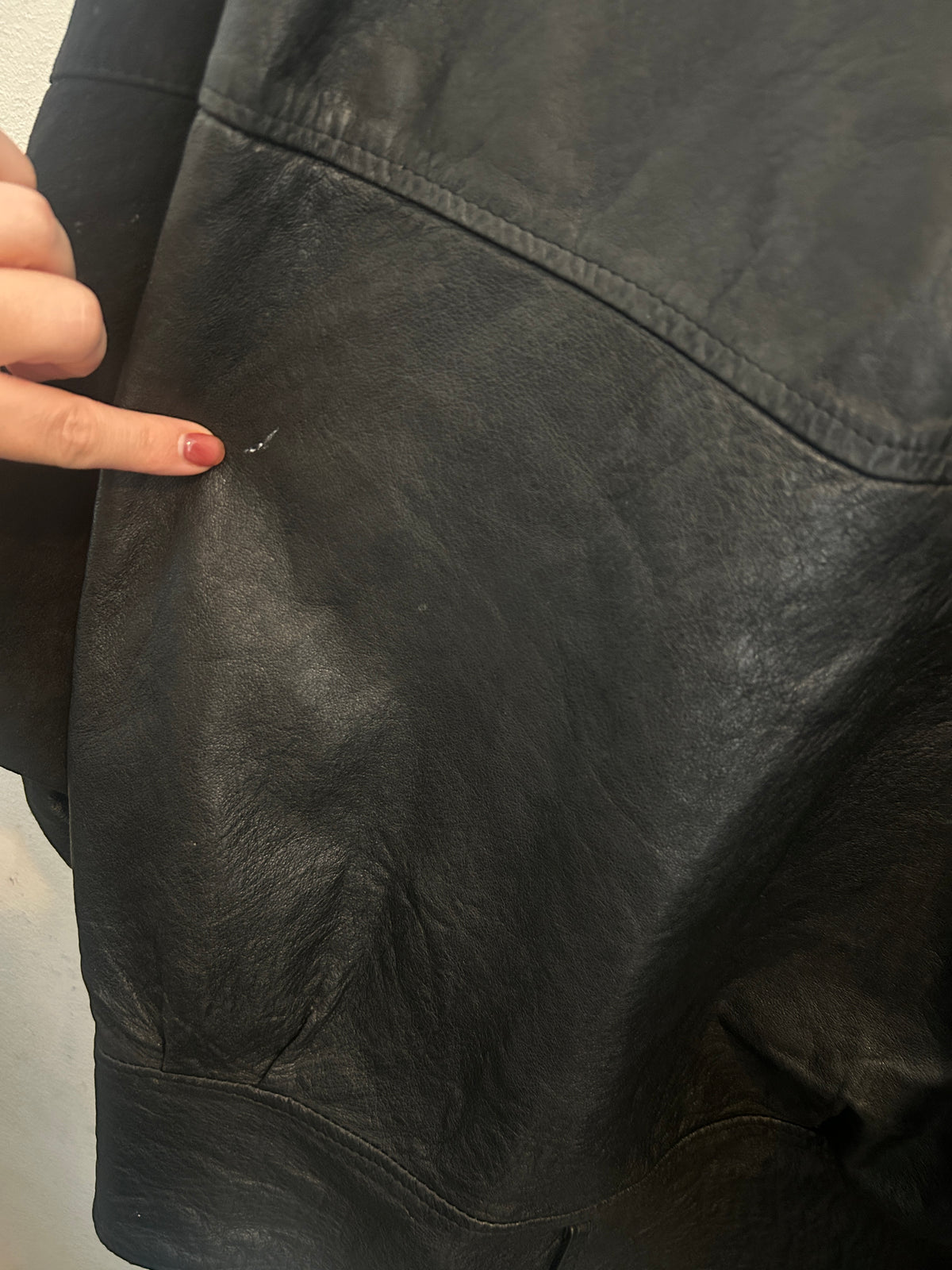 Vintage Leather & Suede Batwing Jacket, approx size 10-12