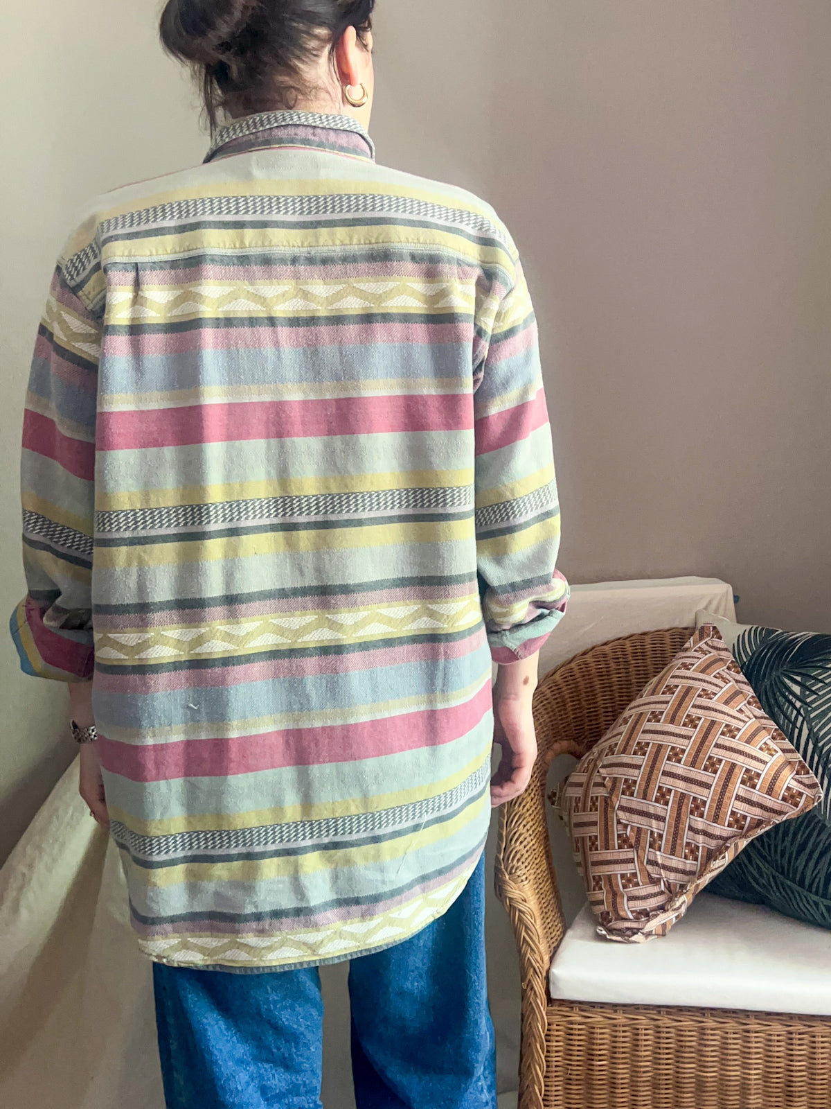 Vintage Aztec Geometric Pattern Shirt, approx Size 10-16