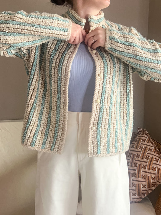 Vintage Yarell Chunky Boucle Knit Cardi, size 10-14