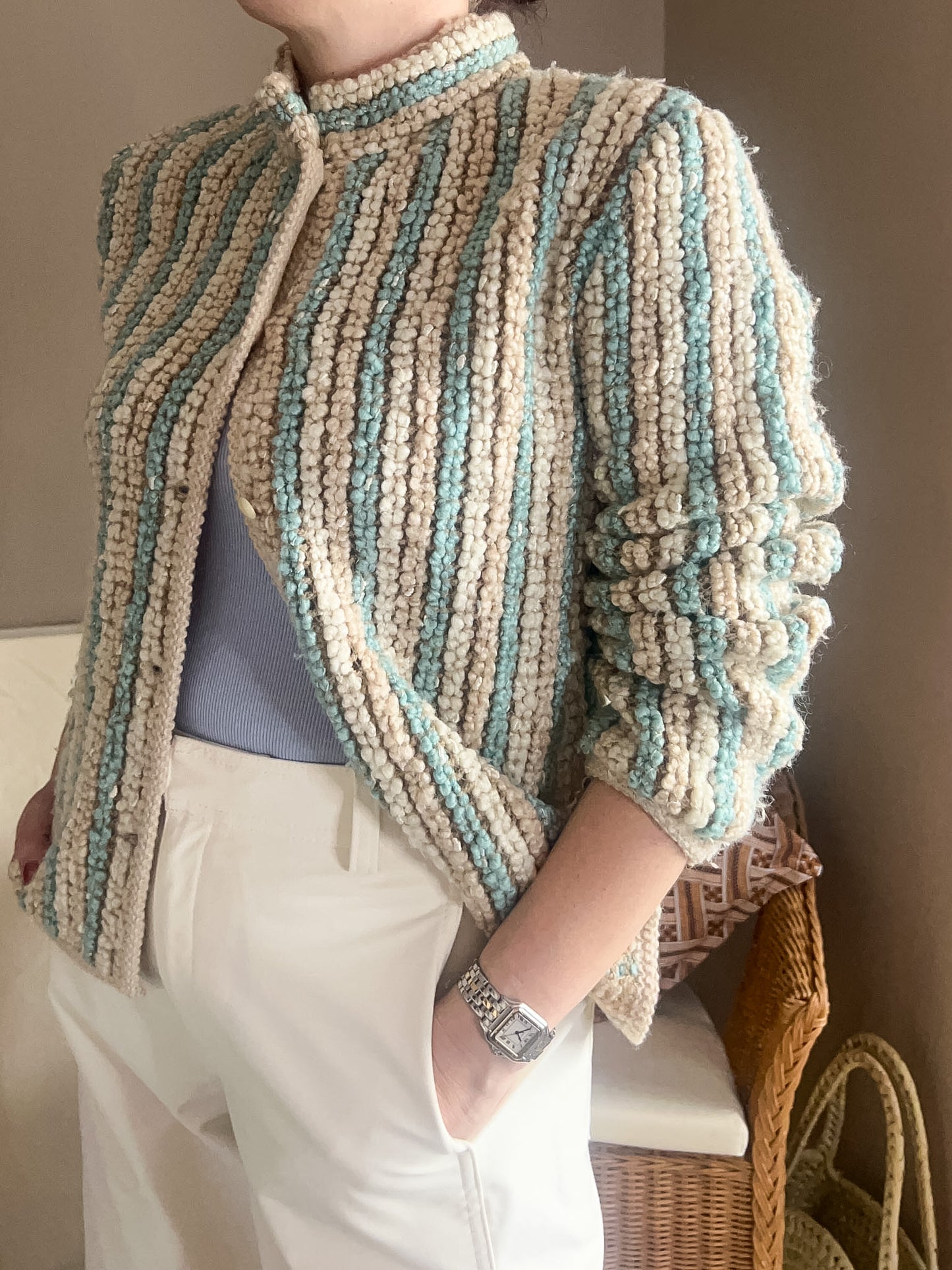 Vintage Yarell Chunky Boucle Knit Cardi, size 10-14