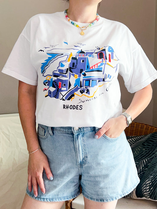 Vintage Sunrise In Greece Tshirt  - approx Size 10-14