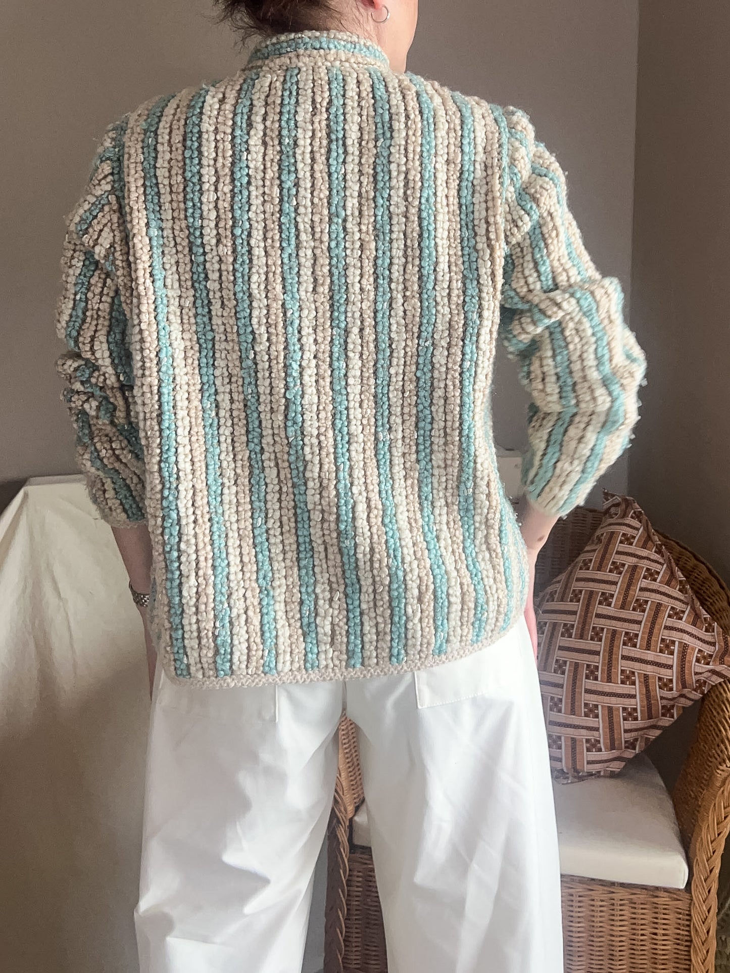 Vintage Yarell Chunky Boucle Knit Cardi, size 10-14
