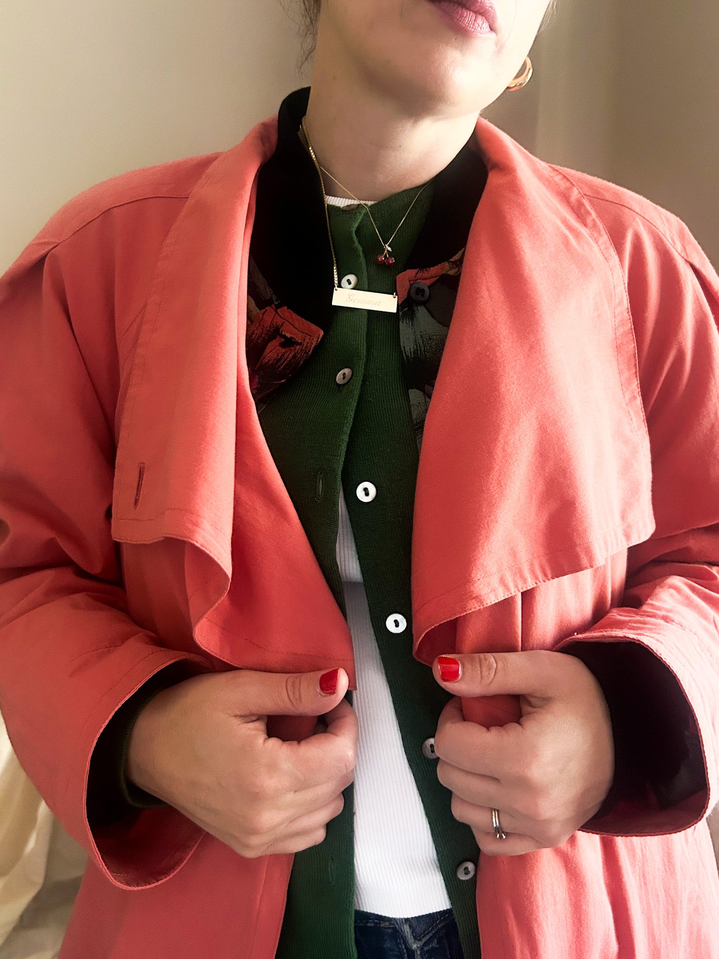 Vintage 80s Flower & Leaf Print Bomber Jacket, approx Size 8-14