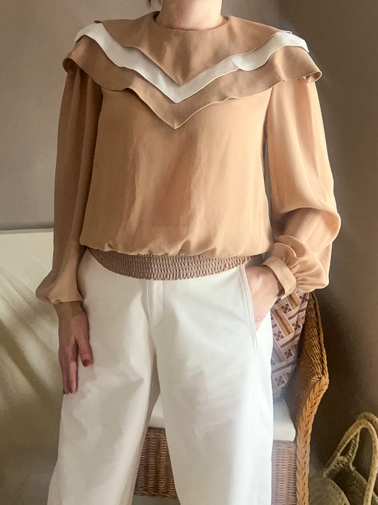 Vintage Gina Bacconi Statement Collar Top, approx Size 10-12