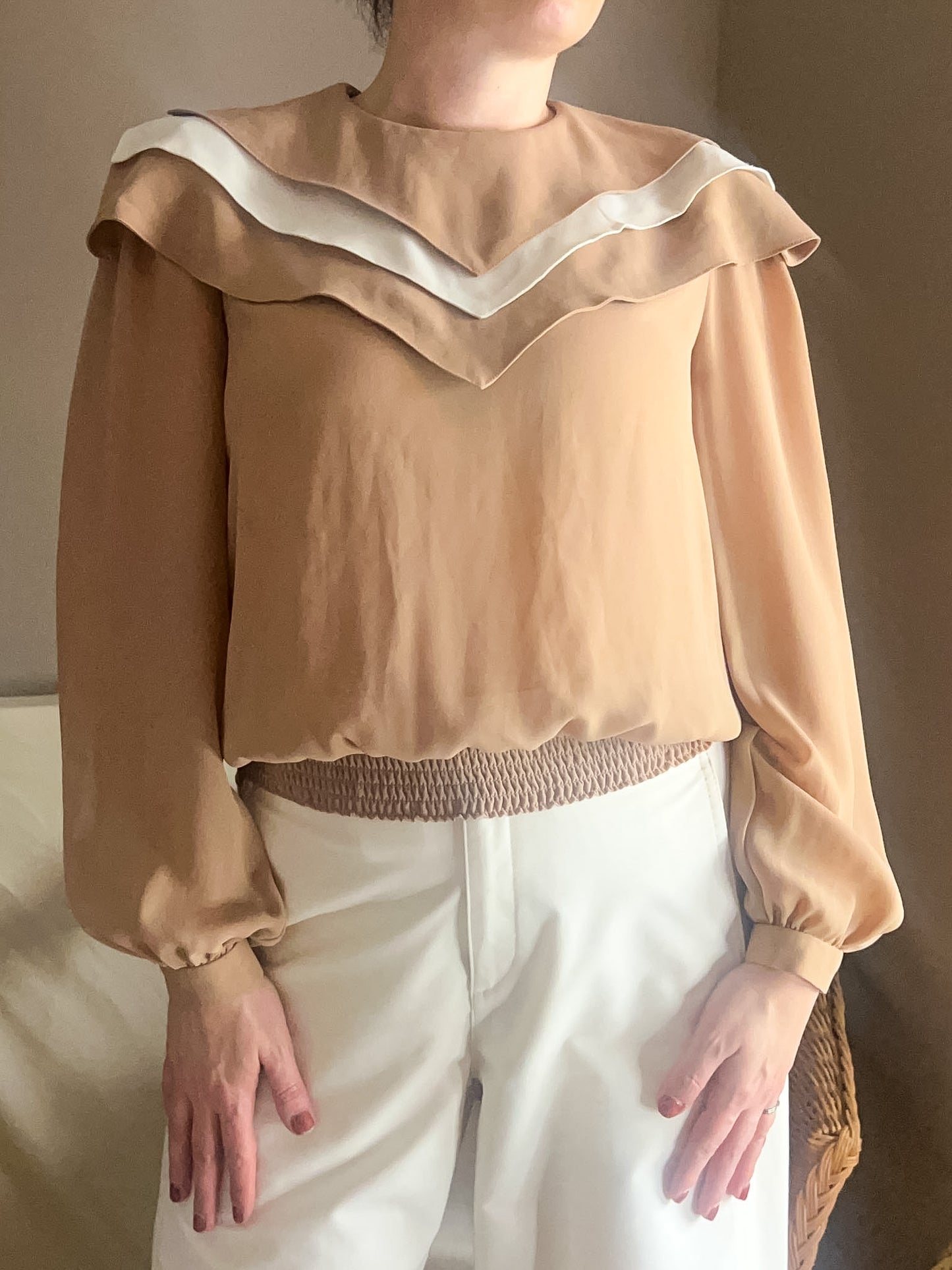 Vintage Gina Bacconi Statement Collar Top, approx Size 10-12