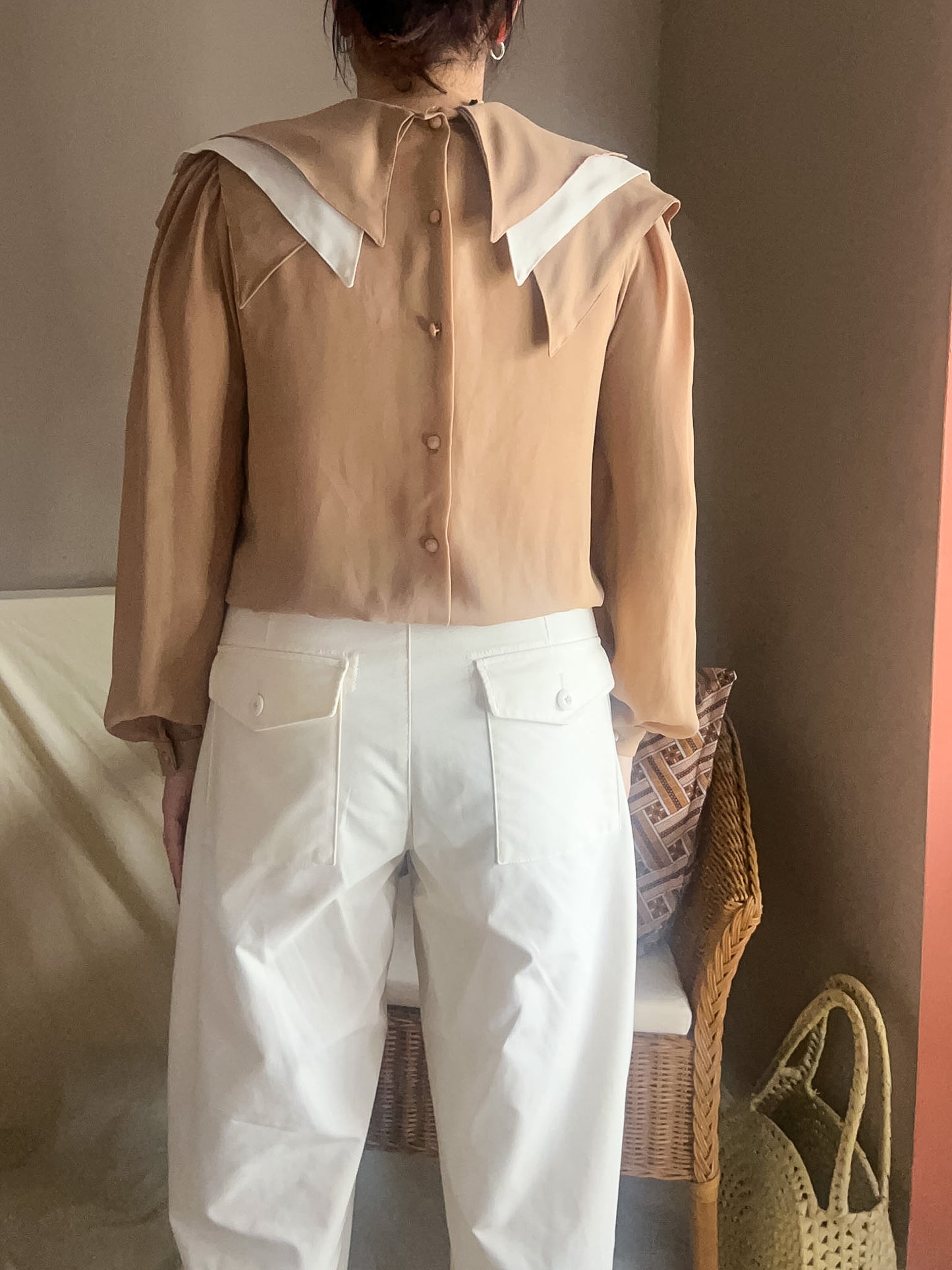Vintage Gina Bacconi Statement Collar Top, approx Size 10-12