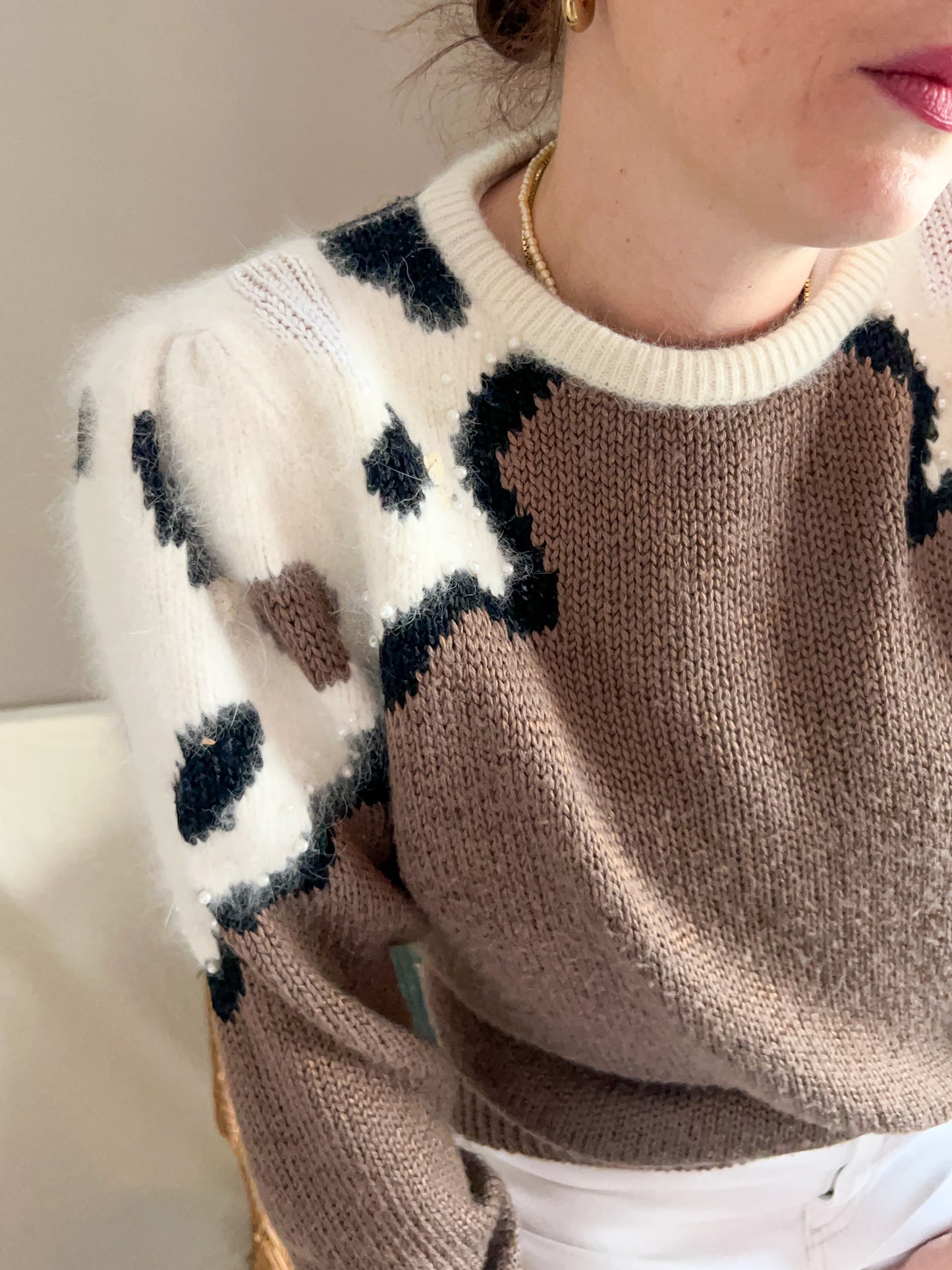 Vintage 80s Embellished Knit Jumper, size approx 10-14