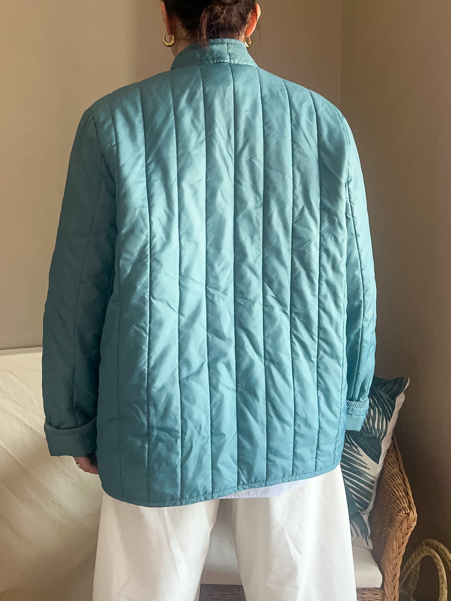 Vintage Teal Lightweight Padded Jacket, approx size 10-14