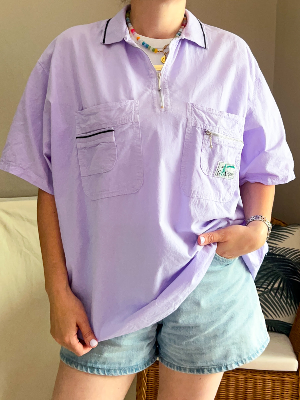 Vintage Utility Style Shirt/ Tee - size up to UK 20
