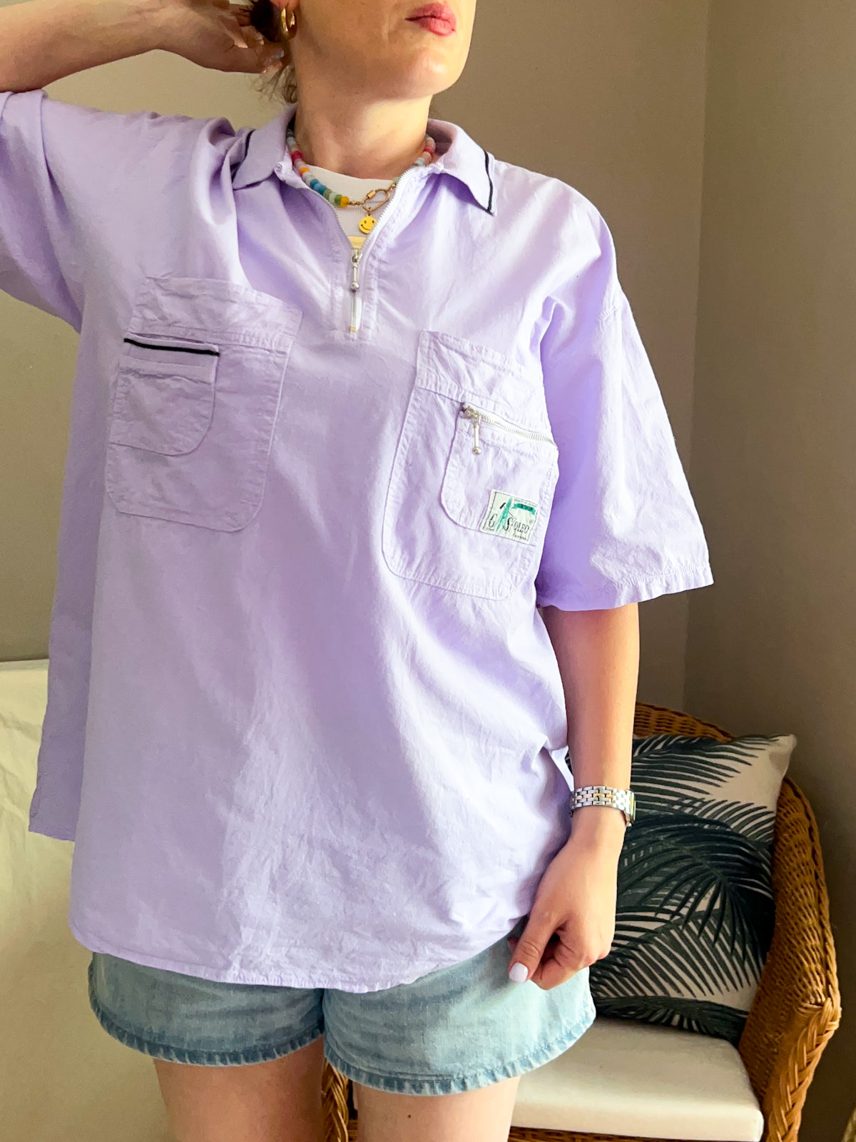 Vintage Utility Style Shirt/ Tee - size up to UK 20