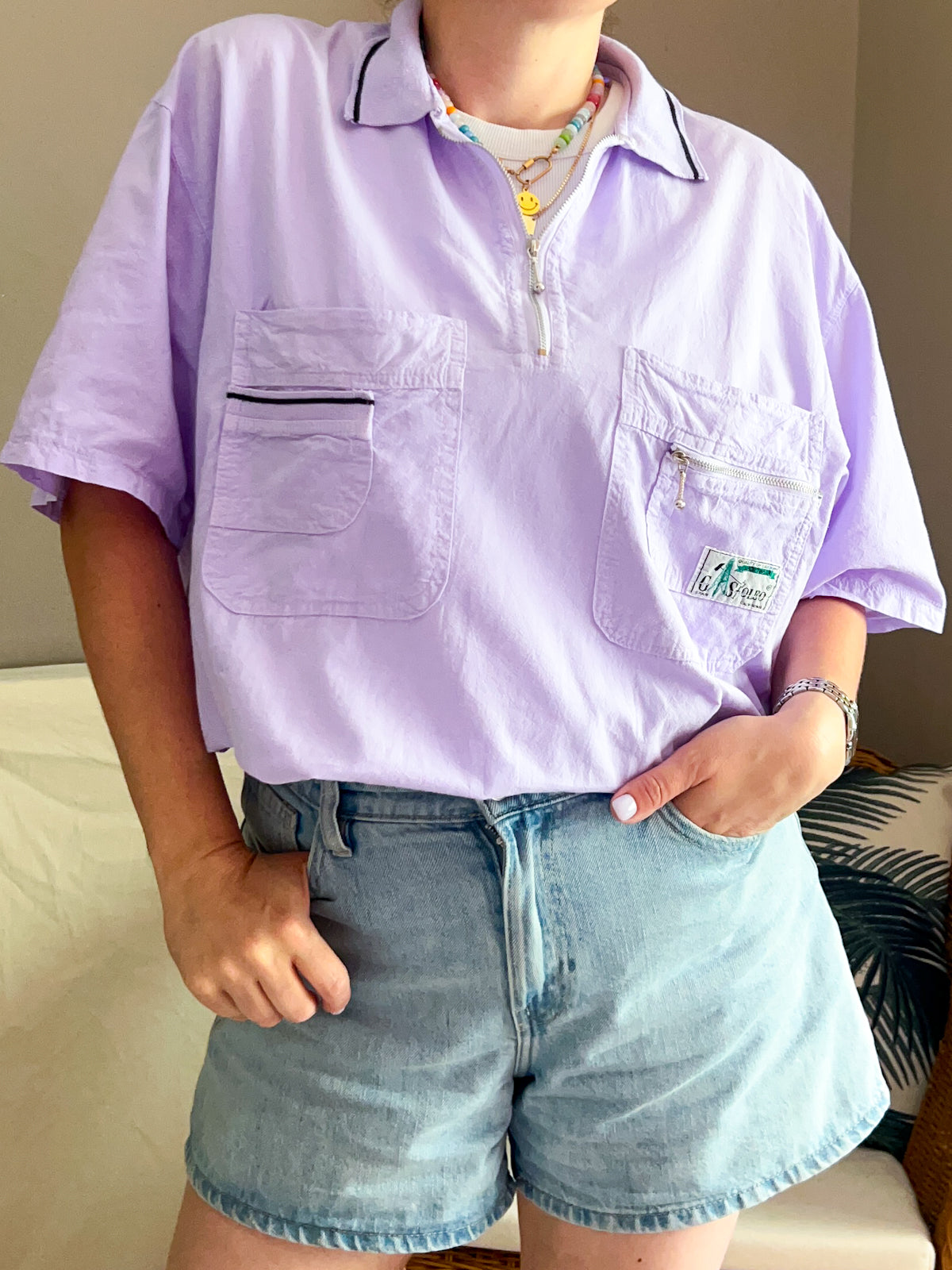 Vintage Utility Style Shirt/ Tee - size up to UK 20