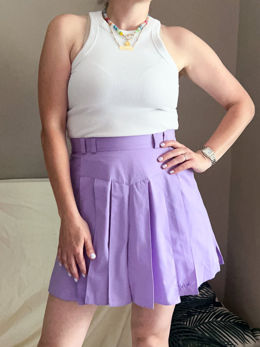 Vintage Purple Pleated Skort, approx size 12