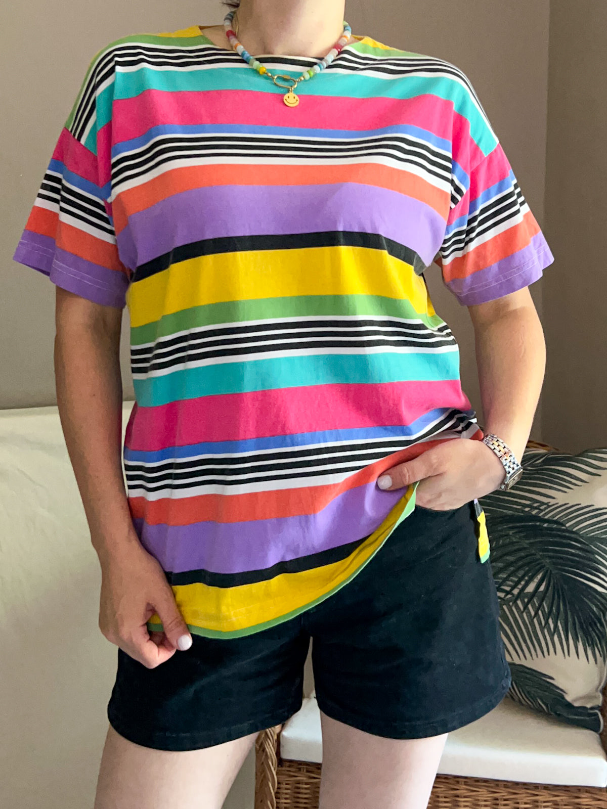 Vintage Bold Stripe Tshirt  - approx size 10-14