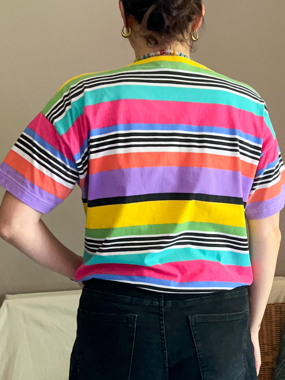 Vintage Bold Stripe Tshirt  - approx size 10-14
