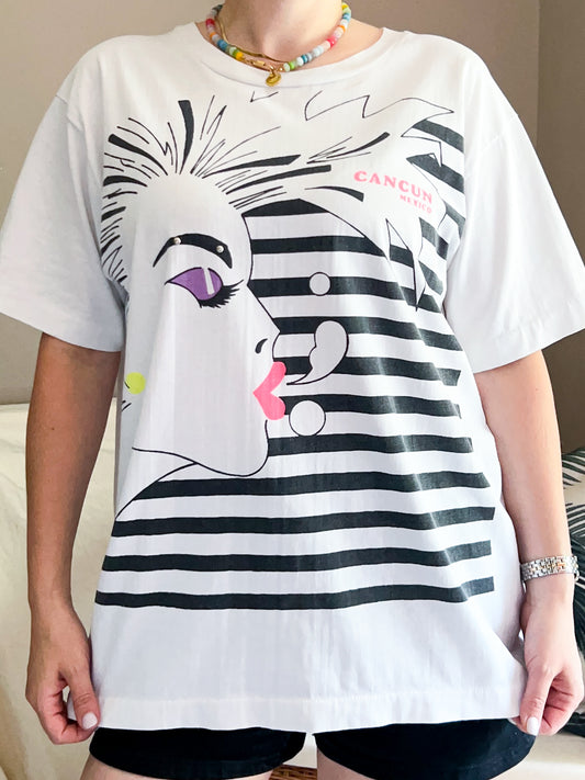 Vintage Cancun Graphic Single Stitch Tee - approx fit up to size 18
