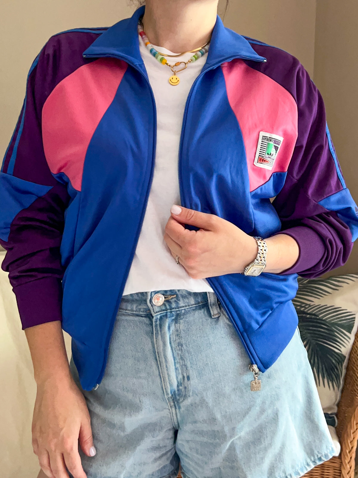 Rare Vintage Adidas Colour Block Jacket, approx size 8-12