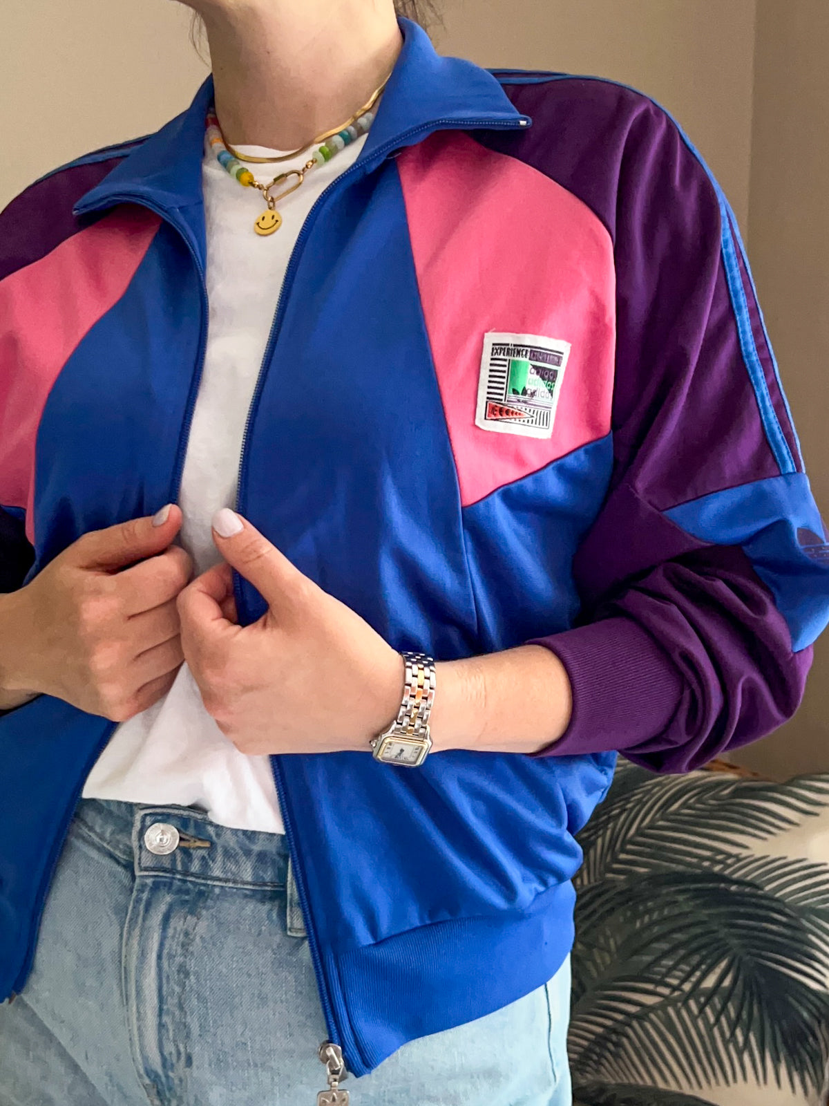 Rare Vintage Adidas Colour Block Jacket, approx size 8-12