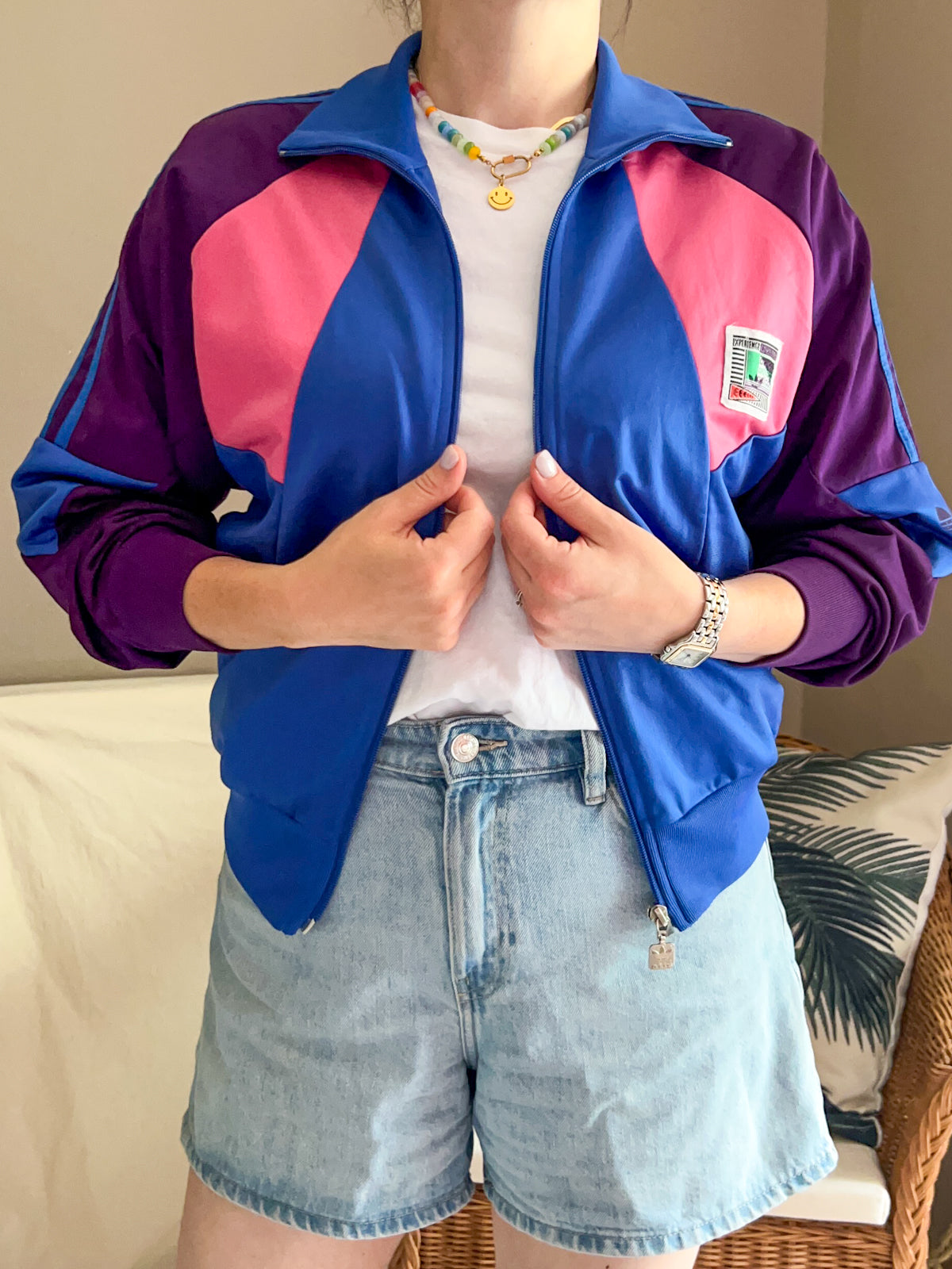 Rare Vintage Adidas Colour Block Jacket, approx size 8-12