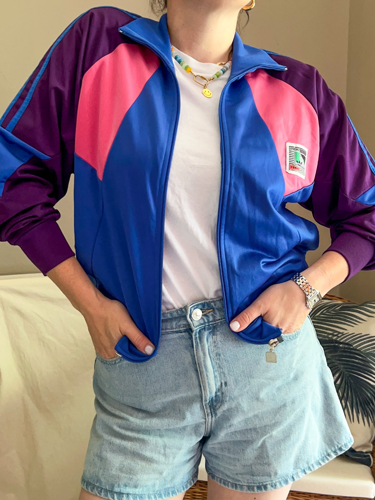 Rare Vintage Adidas Colour Block Jacket, approx size 8-12