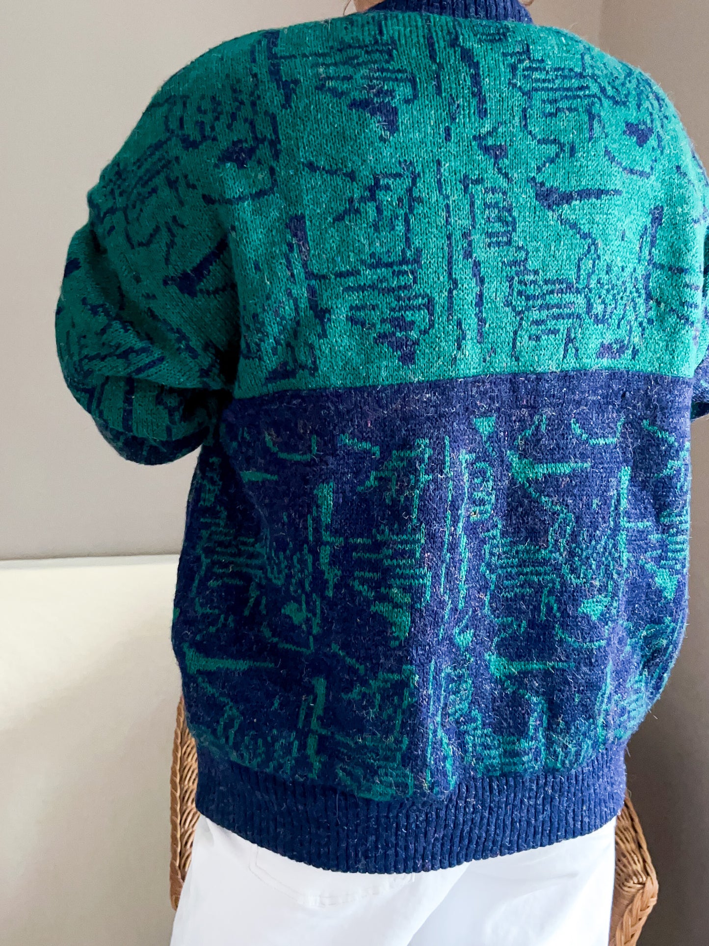 Vintage Quilted Knit Bomber Jacket, approx Size 10-12