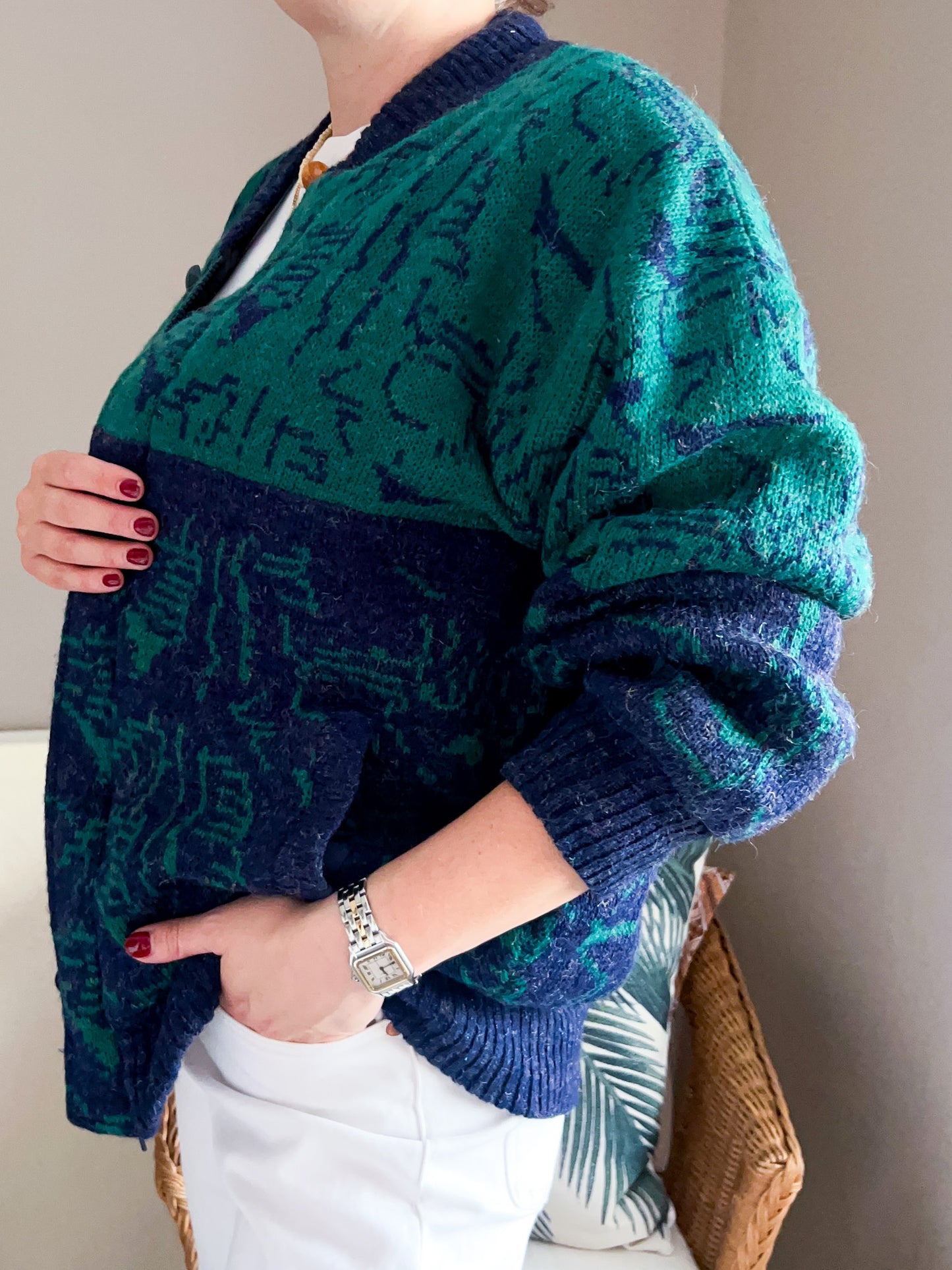 Vintage Quilted Knit Bomber Jacket, approx Size 10-12