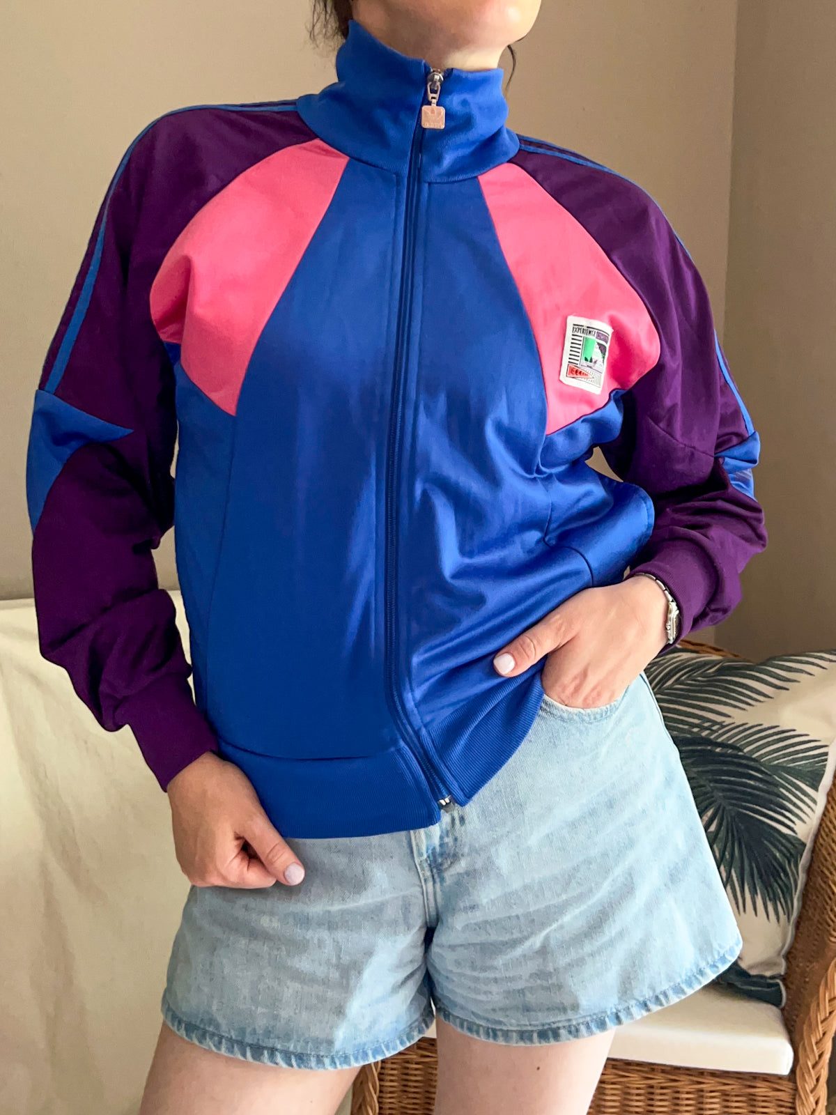Rare Vintage Adidas Colour Block Jacket, approx size 8-12