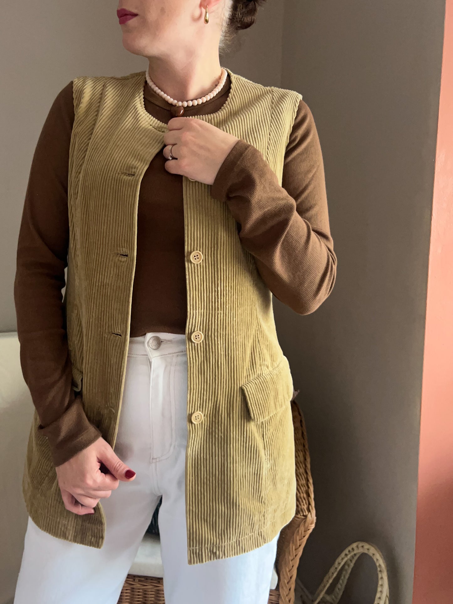 Vintage Sisley Longline Waistcoat, approx size 6-8+