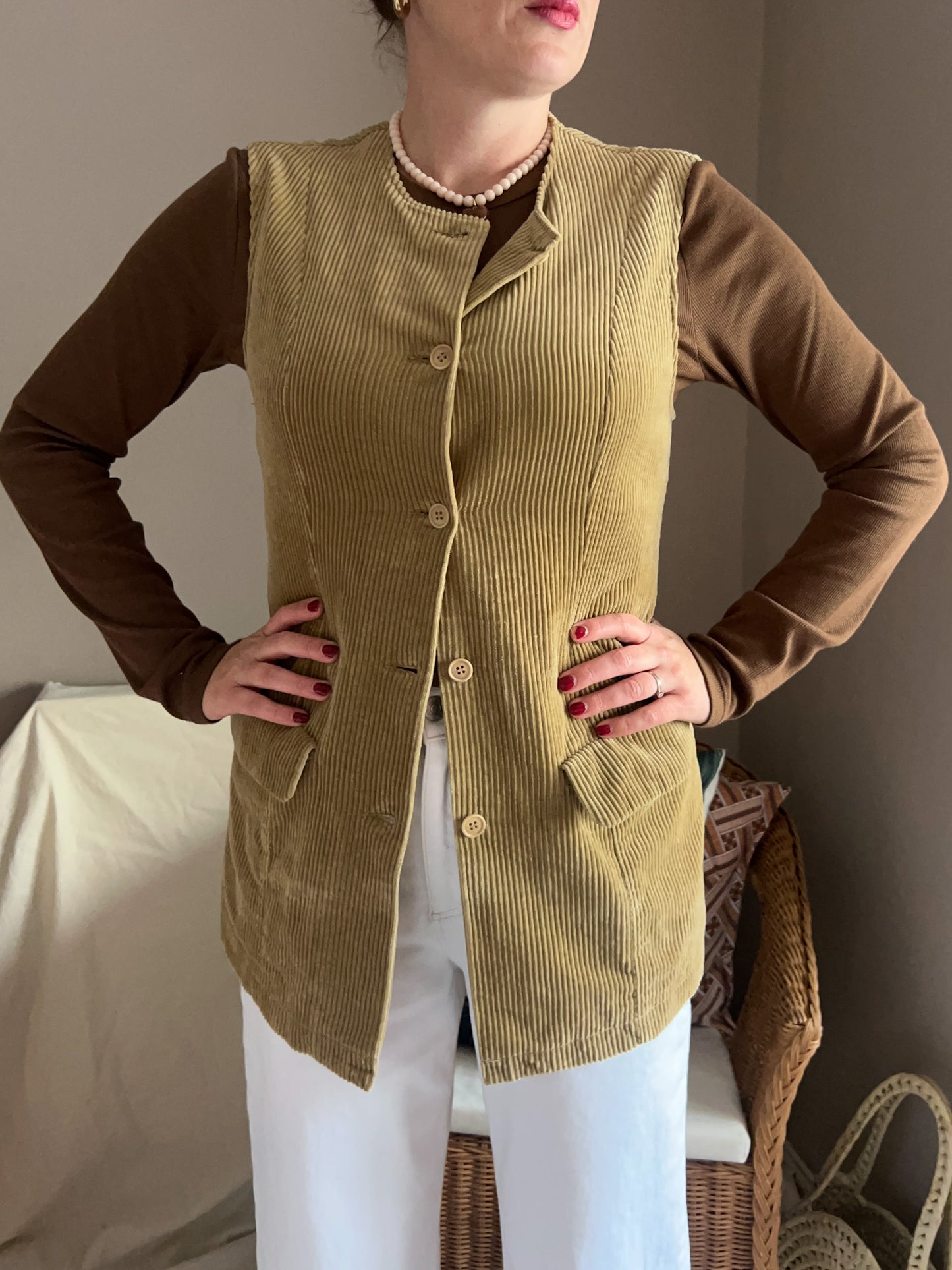 Vintage Sisley Longline Waistcoat, approx size 6-8+