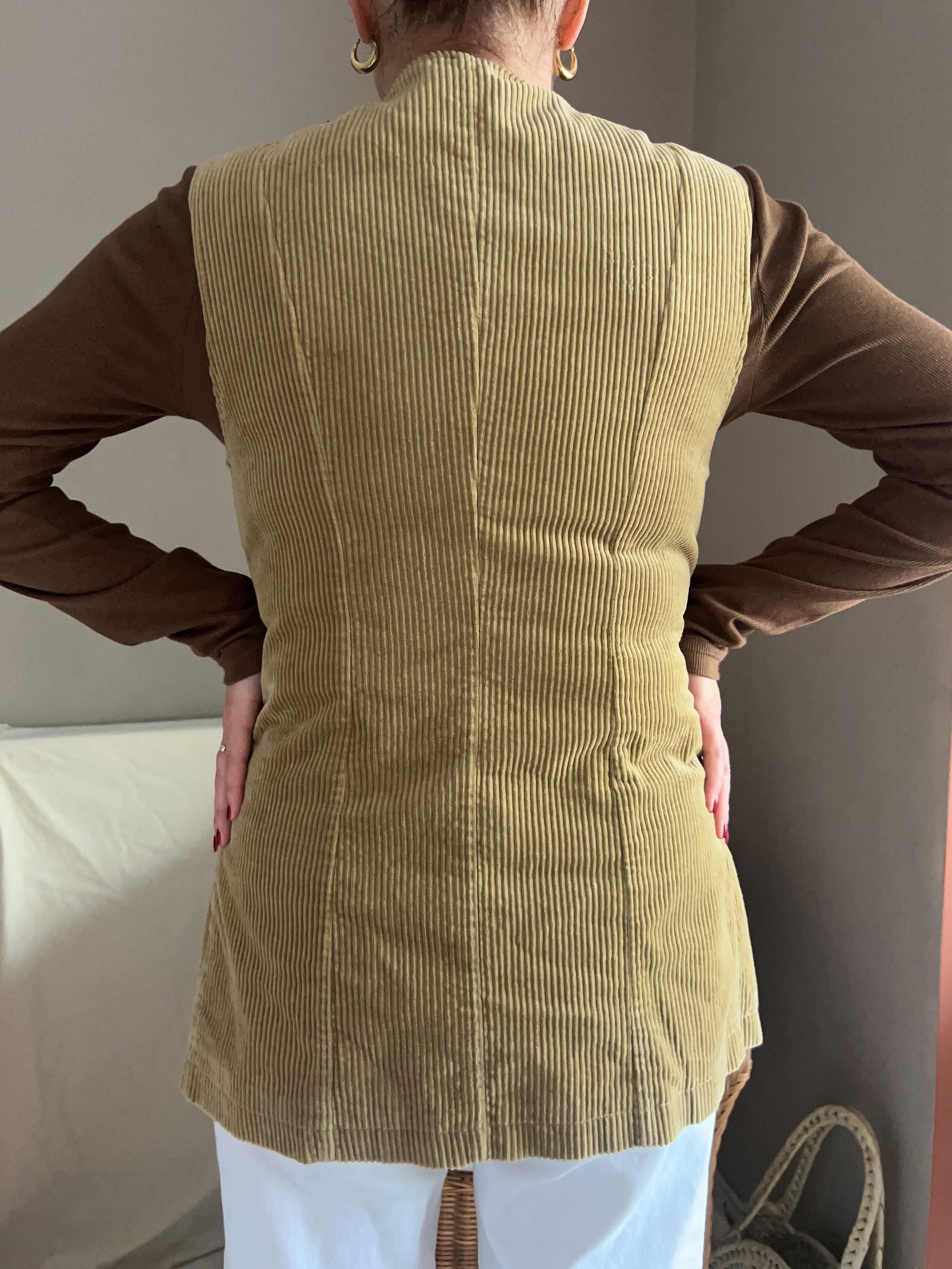 Vintage Sisley Longline Waistcoat, approx size 6-8+