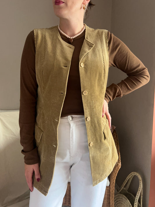 Vintage Sisley Longline Waistcoat, approx size 6-8+