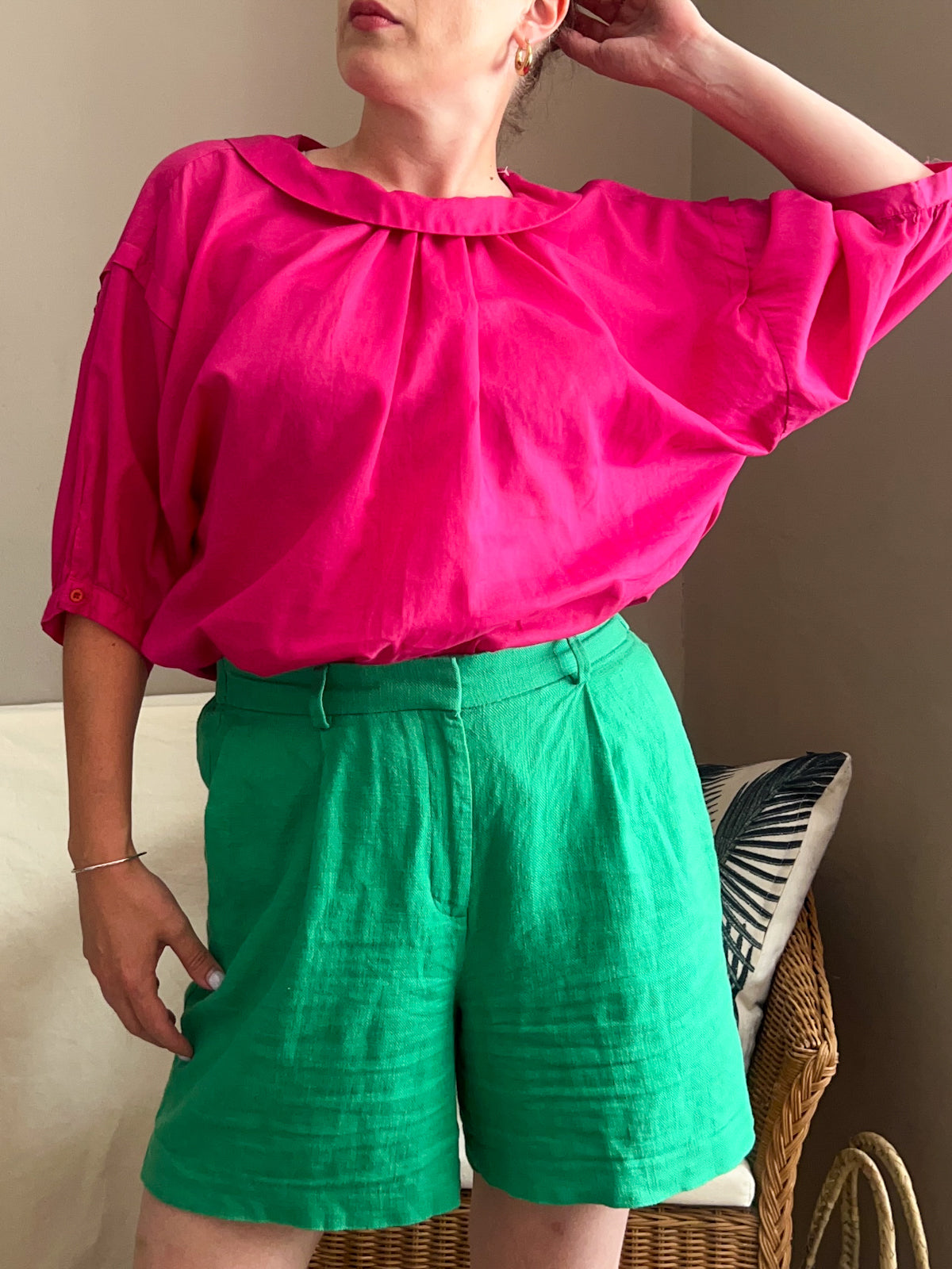 Vintage Round Collar Blouse, size approx 12-16