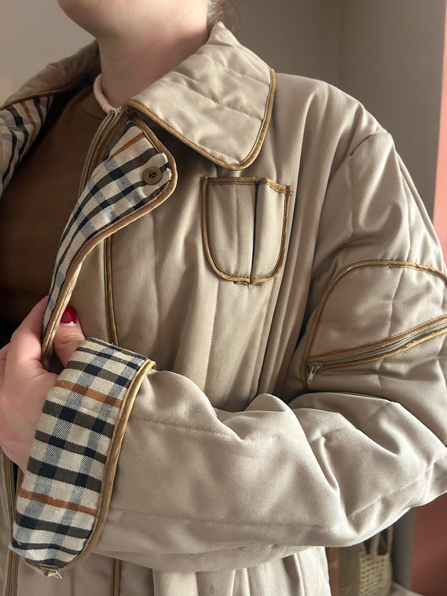 Vintage DAKS Quilted Jacket, approx Size 12-18+