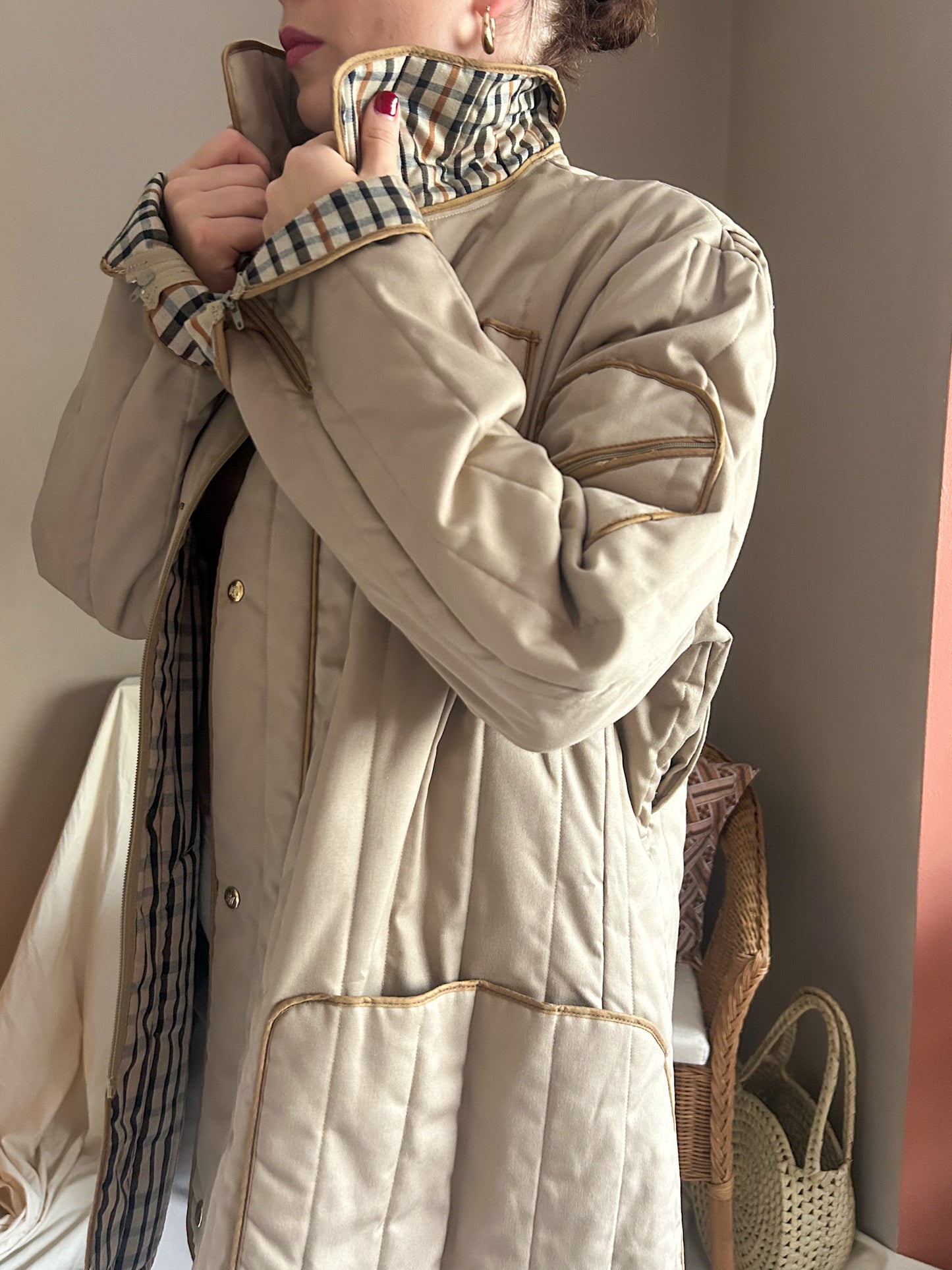 Vintage DAKS Quilted Jacket, approx Size 12-18+